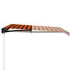 VidaXL Auvent manuel rétractable avec LED 300x250 cm Orange et marron 3055223