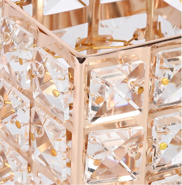 Metal Crystal Square Machiaj Organizator Cutie Perie Sorare Tub de depozitare Sortare Bijuterii Ornamente decorative de birou