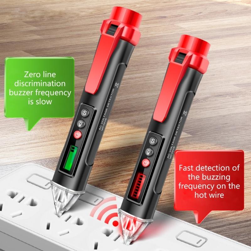 Adjustable Sensitivity Electrical Tester Pen Not Contact Voltage Detectors Live Wire Identifier Flashlight Color Display