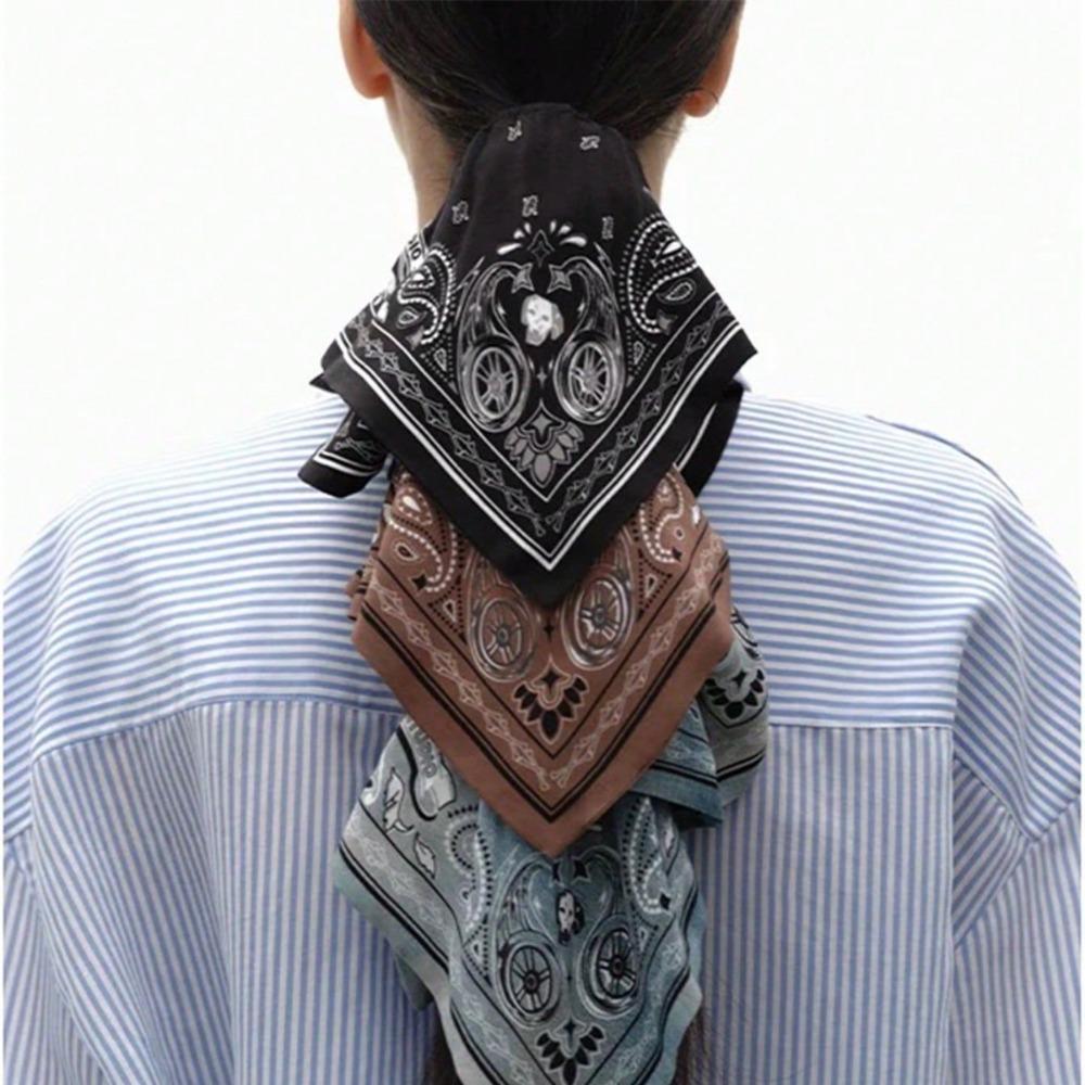 Temperament Cashew Printed Hair Rope Kerchief Hair Circle Fashion Vintage Scrunchies Streetwear