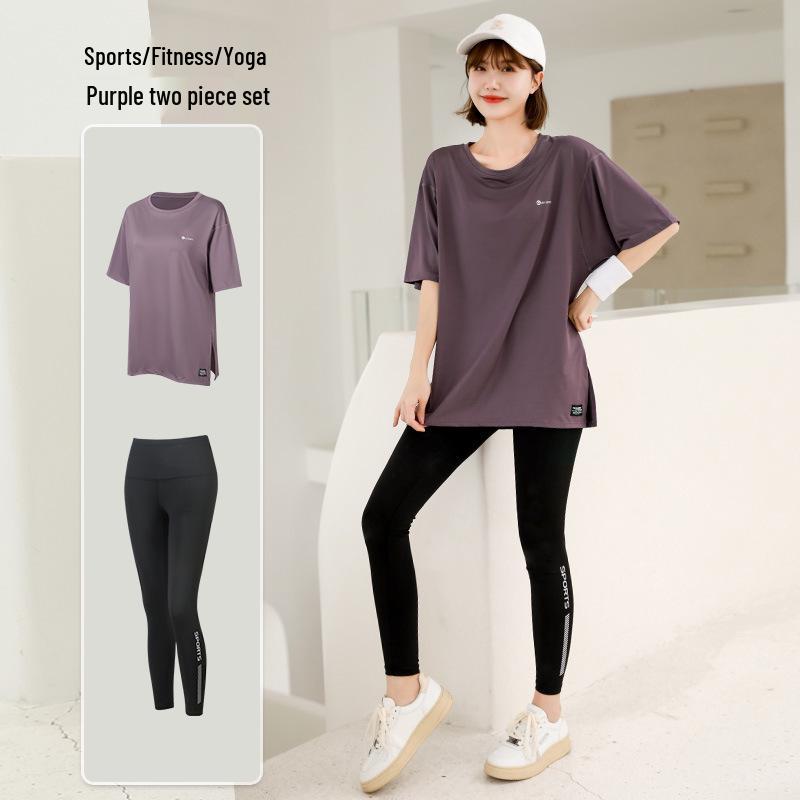 

Жіночий літній комплект великого розміру для йоги та фітнесу: Спортивний одяг вільного крою M