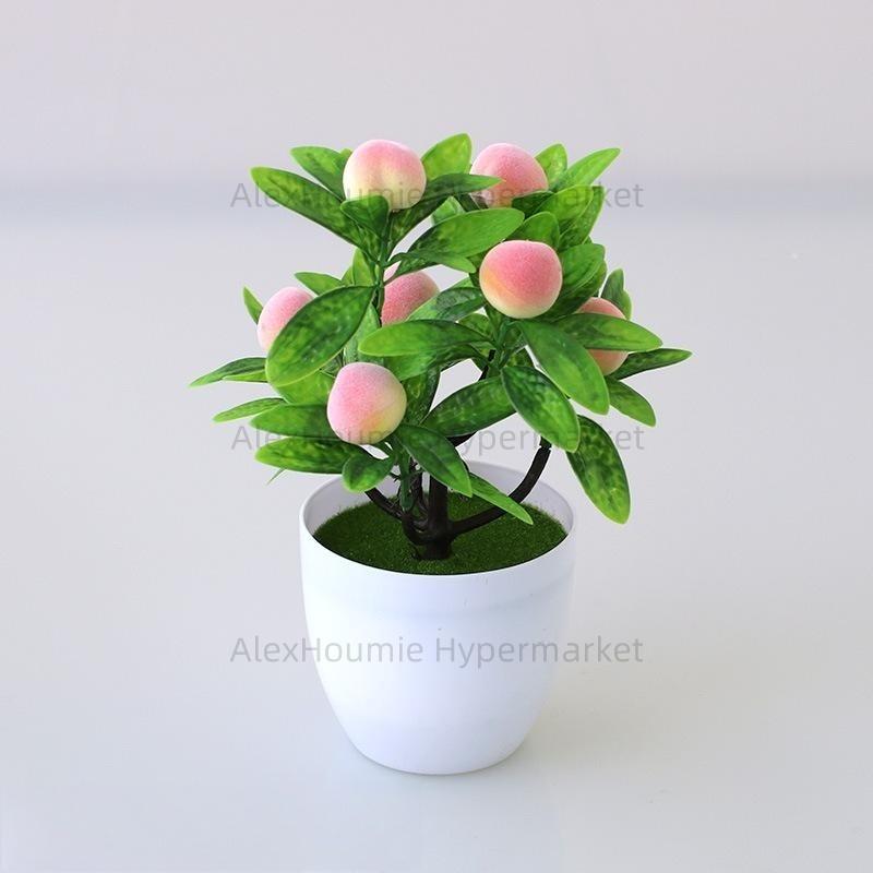 Artificial Lemon Tree Decor Fake Lemon Plants Artificial Lemon Tree Bonsai Fake Greenery Mini Lemon Tree Potted for Home Office