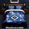 Hamburger SV Football Design Bed Bedding Set 1 Duvet Cover + 2 Pillowcases Soft Breathable Household Bed Linens