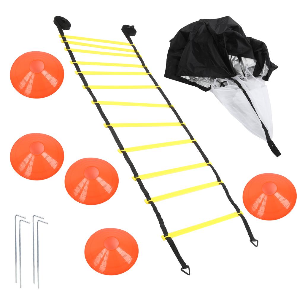 Football Training Ladder Disc Drag Parachute Set Jump Lattice Agile Training Rope
