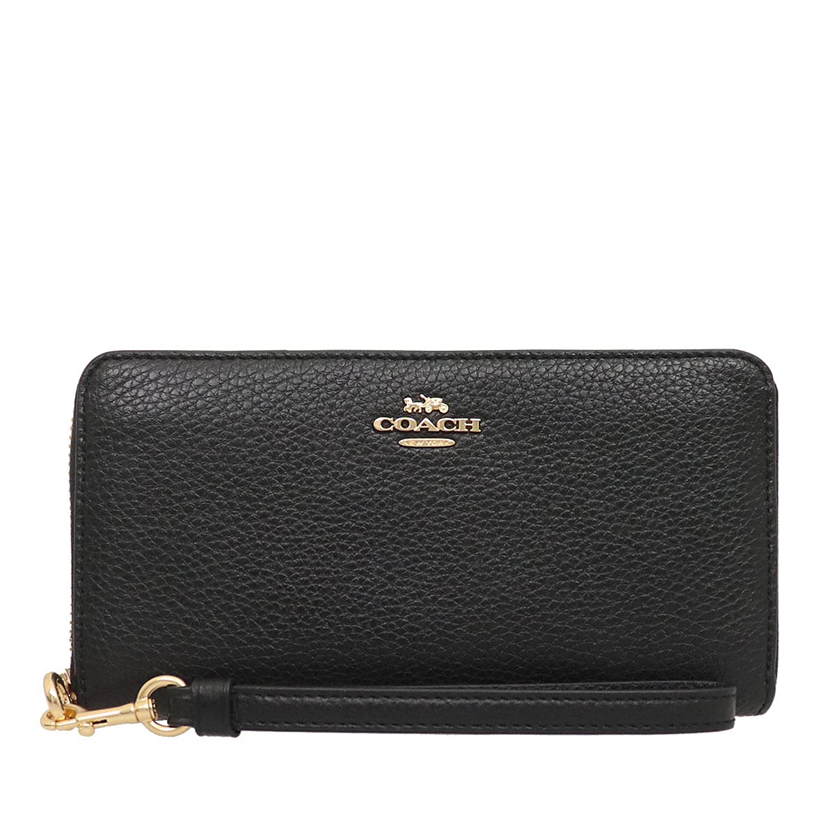 

COACH Long Wallet FC4451 C4451 Black Pebbled Leather Long Zip Around Wallet [Coach] (with Strap) Women s [Outlet Item] [Brand] [Item]