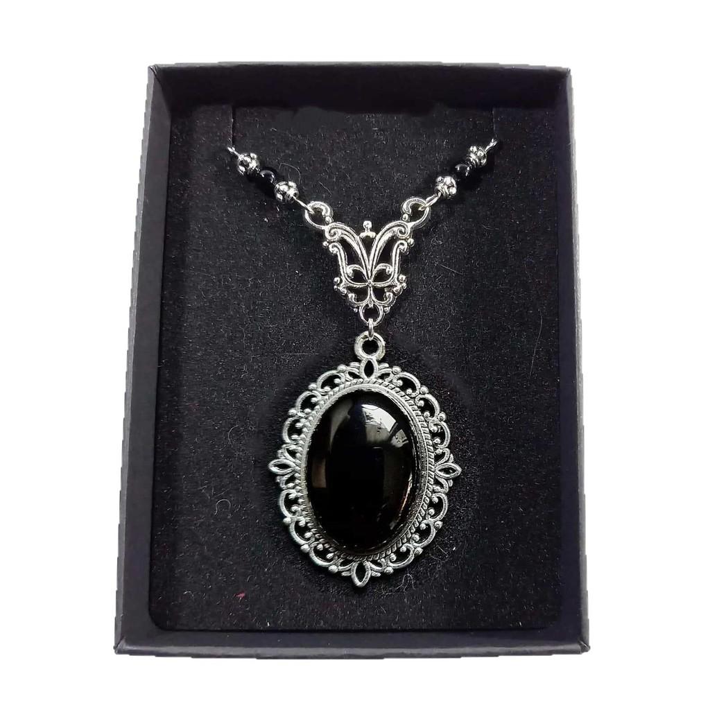 Gothic Geometric Necklace With Star Pendant And Pearl Chain For Women And Men