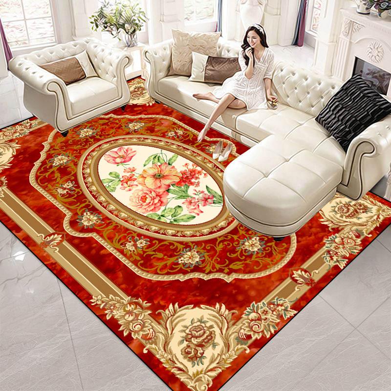 

European Luxury Carpet for Living Room Black White Decor Rug Large Bedroom Comfort Soft Mat Non-slip Coffee Table Lounge Rugs 60x90cm