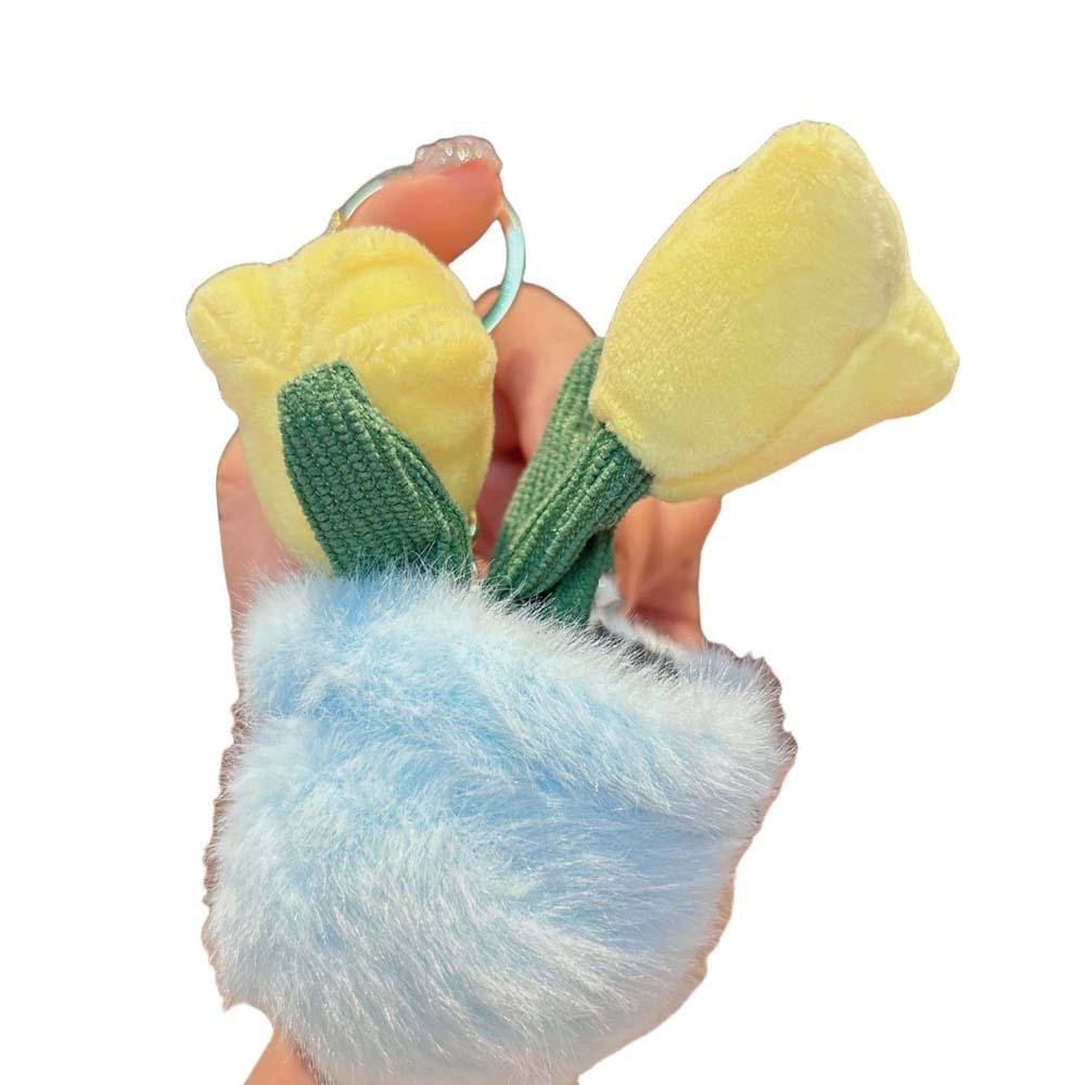 

Plush Tulip Flower Potted Plant Plush Flower Key Ring Stuffed Tulip Flower Pendant Backpack жовтий
