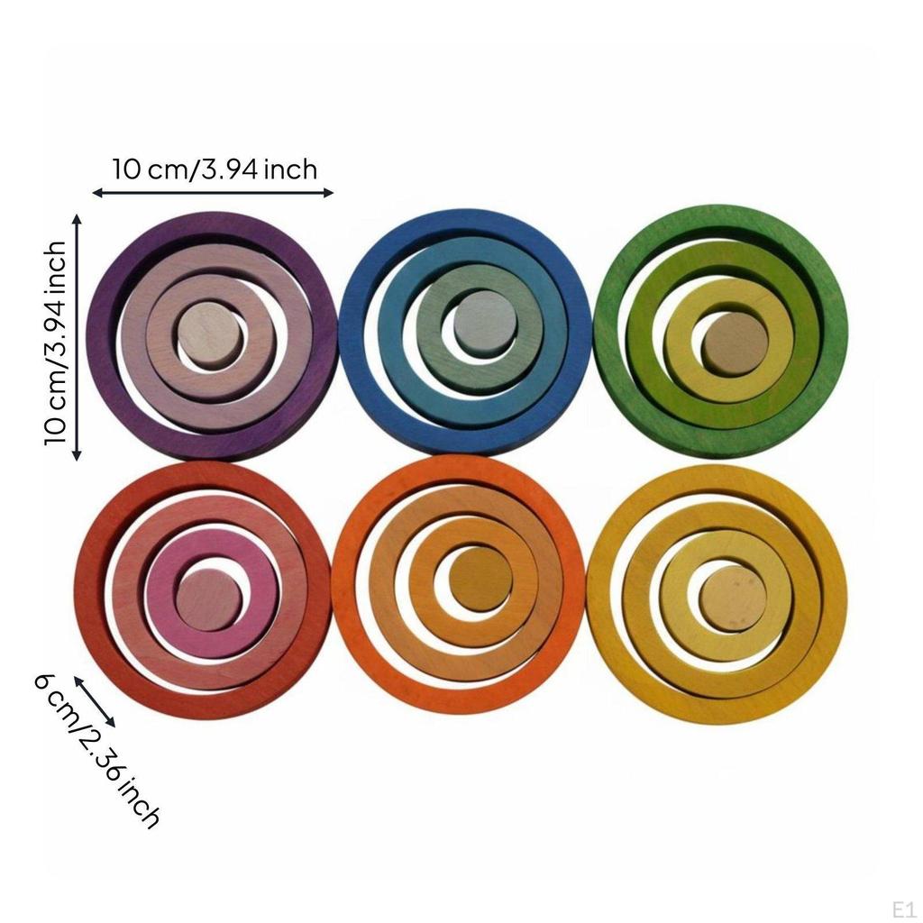 Wooden Disc Stacker Educational Color rings Puzzle Play ChildCentered Stacking Toy for Young