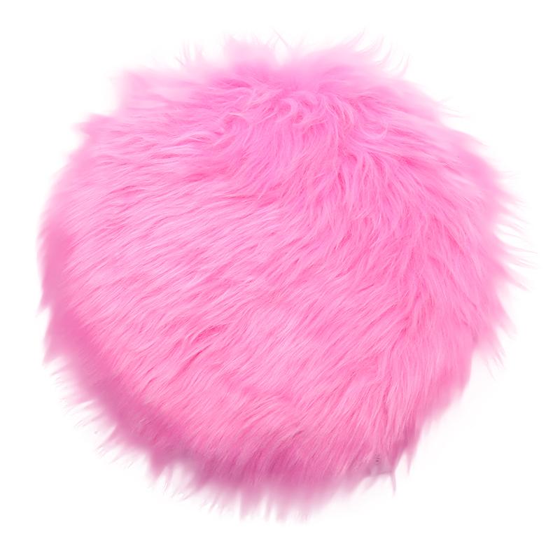 Сплошной цвет, теплая шерстяная круглая подушка, подушка для стула, утолщенная подушка для обеденного стула розовый