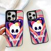 Halloween Skeleton Mirror Phone Case for Apple 17 Pro Max/16 Pro/15/14 Large Hole/13
