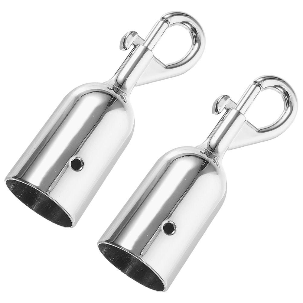 2 Pezzi Elegante Tappo Terminale in Alluminio per Corda con Gancio per Montanti Ringhiere Corda Laccetto per Controllo Folla Applicazioni di Barriera di Sicurezza