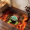 Real Betis Football Print Crystal Velvet Rug, Comfortable Water Absorbent Non Slip Indoor Floor Carpet