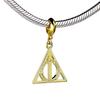 Harry Potter Sterling Silver Deathly Hallows Gold Plated Slider Charm