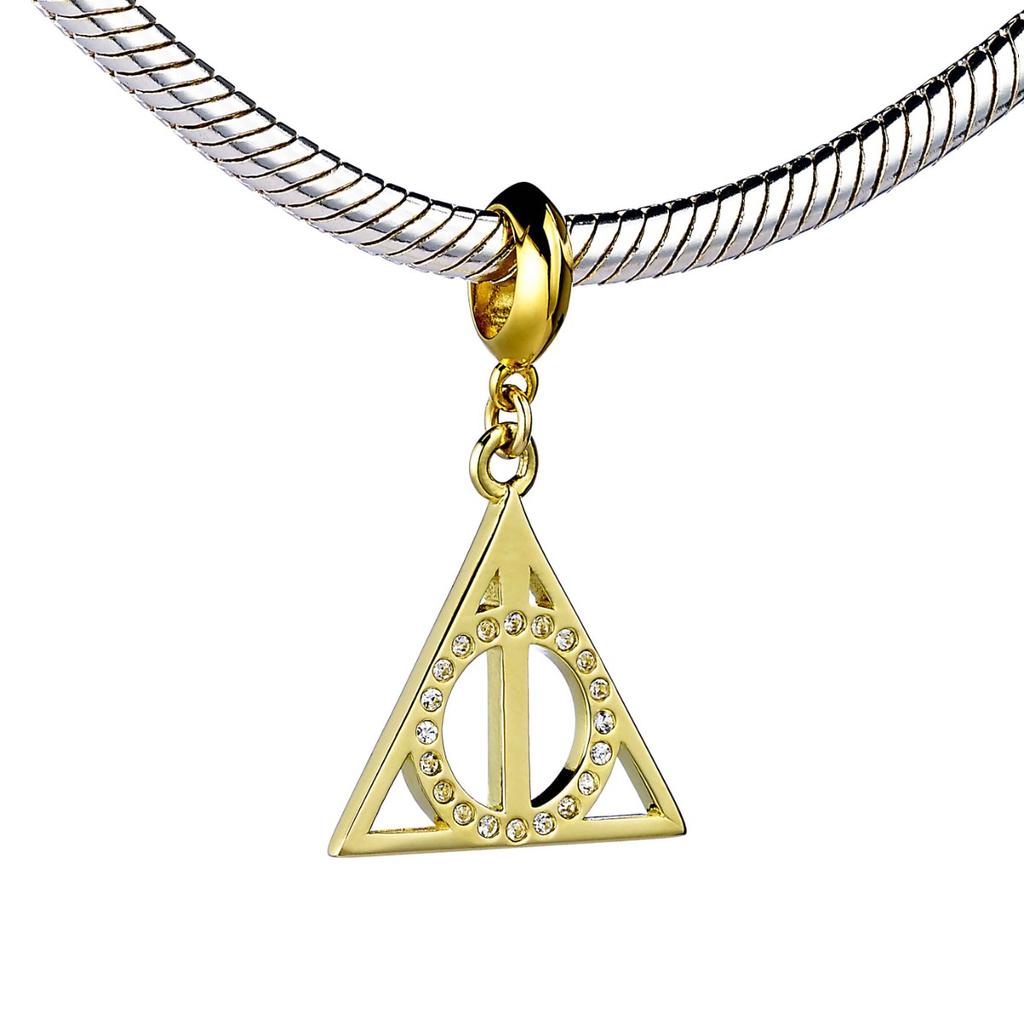 Harry Potter Sterling Silver Deathly Hallows Gold Plated Slider Charm
