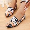 Pointed Flat-soled Single Shoes Large Size Fashion Fly-woven One-pedal Casual Women's Shoes