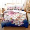 Blue Flower Duvet Cover Queen Size With Zipper Pillowcase 3D Floral Bedding Set 3pcs 2pcs Full King Twin Single Double Bed Thin