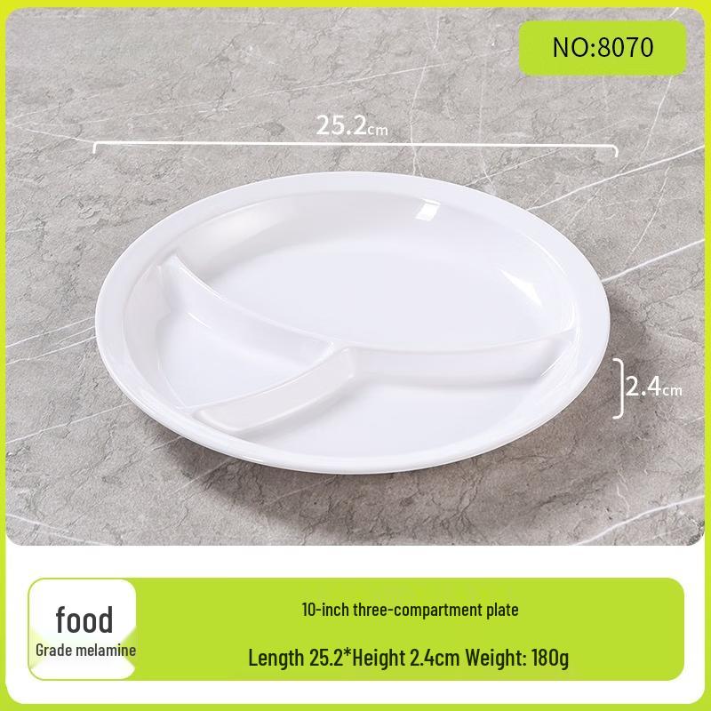 Chu Yi Qi 10-inch White Melamine Divided Dinner Plate