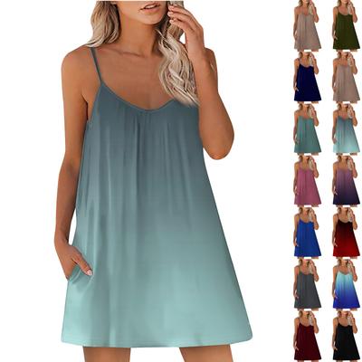 Women's Casual Dress Summer Dress Slip Dress Dress Ruched Daily Date Going Out Fashion Basic Strap Sleeveless Loose Fit
