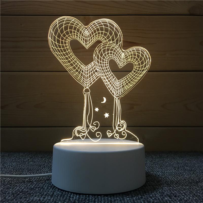 3d Nightlight Vision Bedroom Creative Desk Lamp Diy Holiday Gift Usb Direct Plug