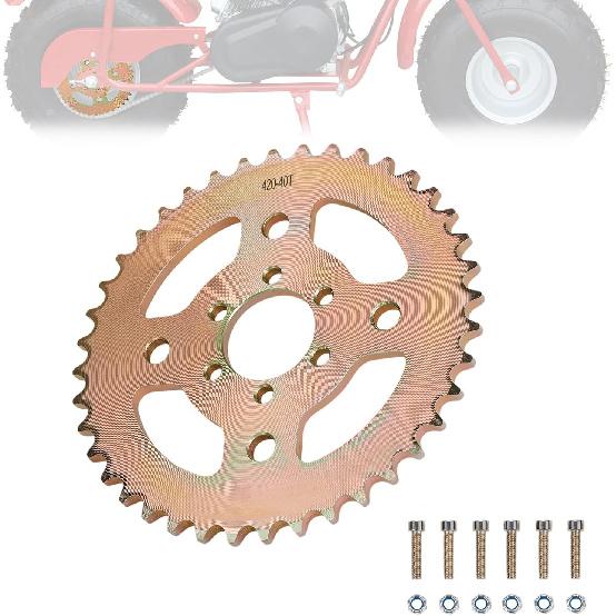 

40T 420 Sprocket 6 Hole for CT200U CT100U CC100X Mini Bike, Steel Chain Sprocket CNC for BT200X CT200U-EX RT200 MB200/165 Baja Warrior Predator 212cc