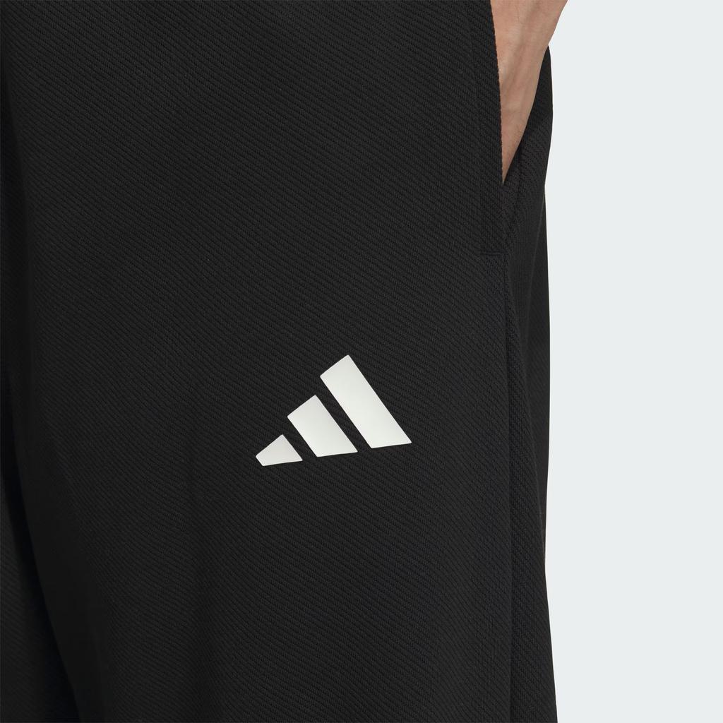 adidas FW24 Logo Knit Tracksuit Comfortable Versatile Wide Leg Knit Sports Pants Men Bottoms Black JM3404