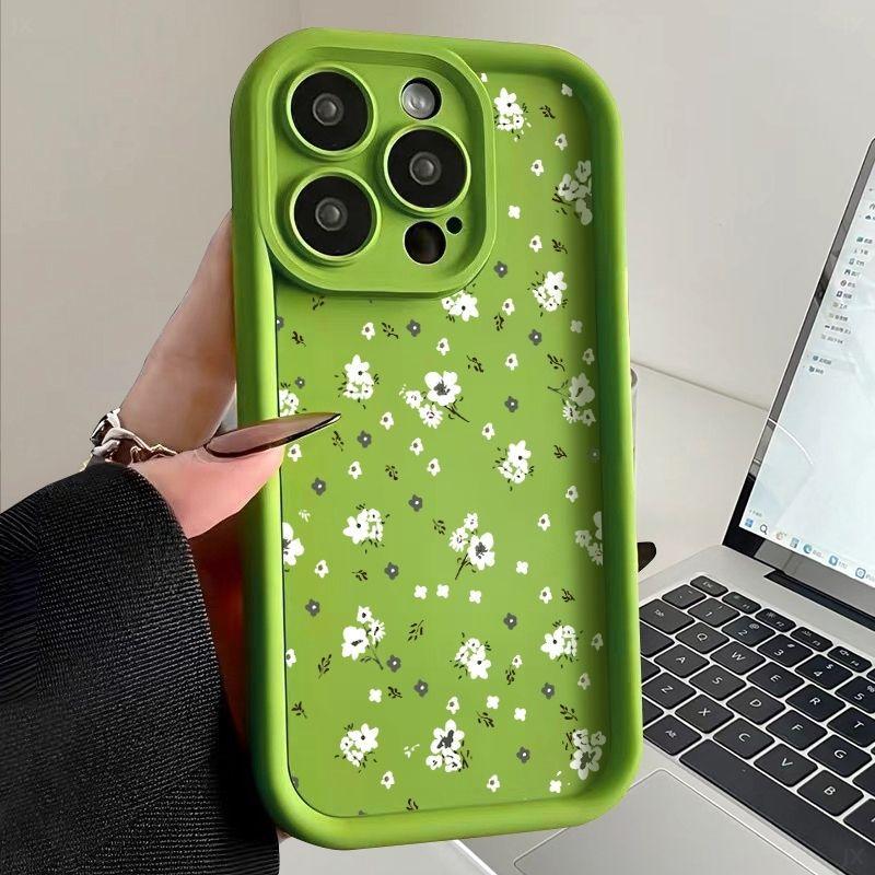 White small floral iPhone17Promax mobile phone case ladder is suitable for Apple 16promax all-inclusive Tianyan 15.