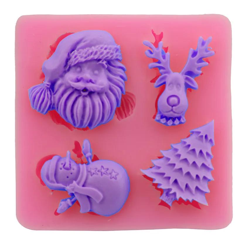 Christmas Themed Silicone Fondant Cake Mold Cookie Chocolate Pastry Mould for Baking and Decorating Silicone Mold