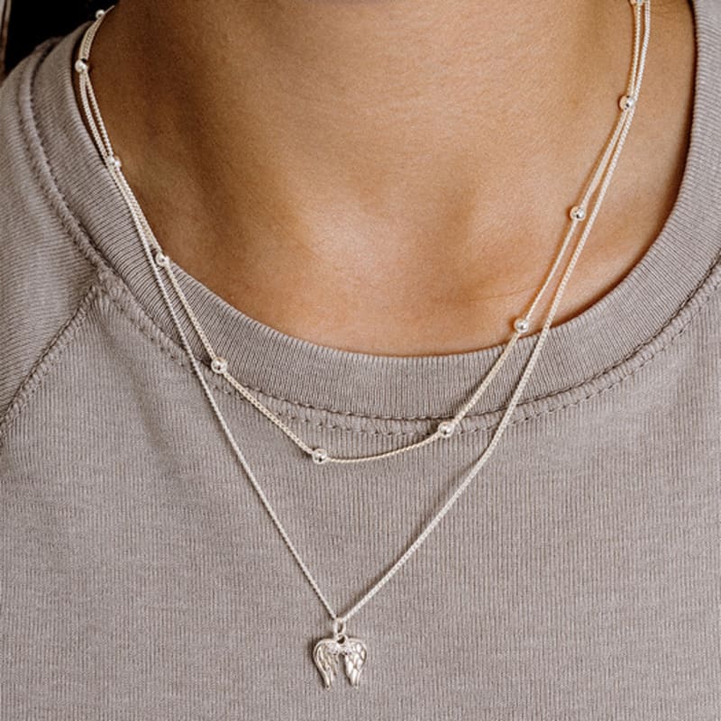 

SCALETTO UR004 Wing Pendant Layered Necklace NONE
