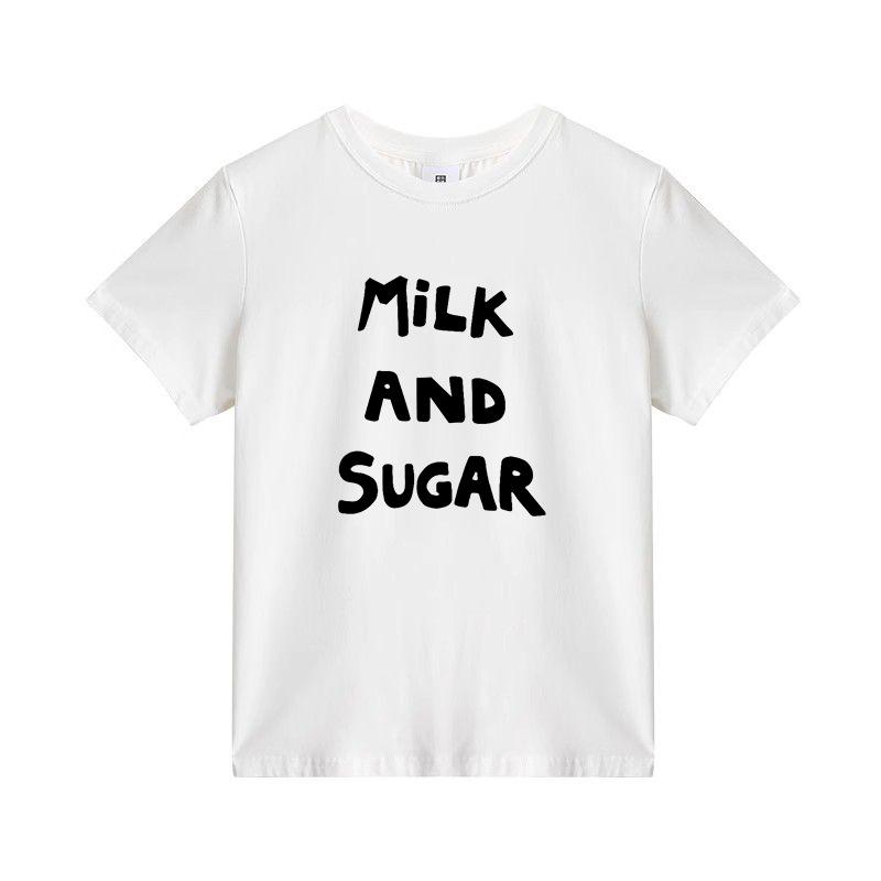 Summer new letter print design sweet Spice Girl short-sleeved T-shirt women s casual wear versatile short-sleeved top s recommended 40-47.5kg
