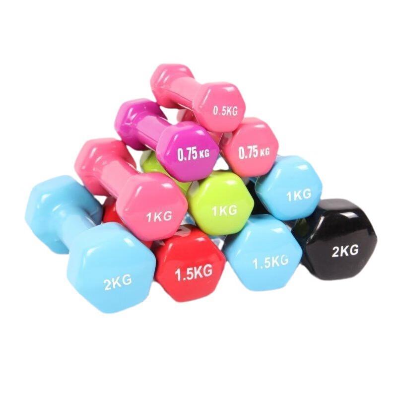 Compact Colored Rubber Dumbbell Set