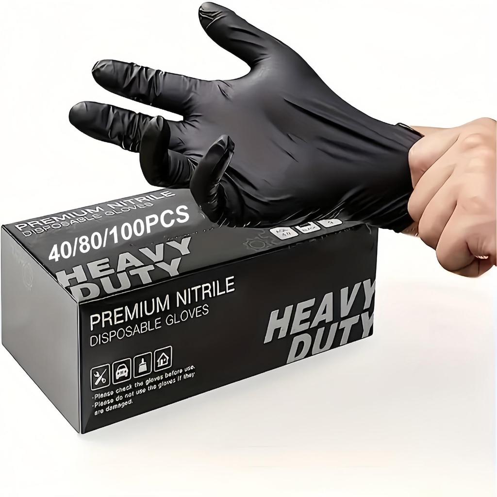 100 PCS Thickened Waterproof Nitrile Gloves - 9" Wear-resistant, Food-grade, Disposable Household Gloves
