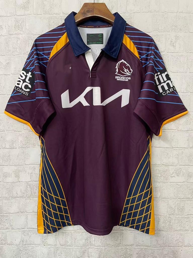 NRL Warriors Broncos Fiji Rabbit Jaguar Short Sleeve Rugby Jerseys Training Suit