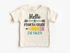 Personalized Hello Fourth Grade Boys Shirt, Custom Childs Name Pencil Star Tee, Back To School 4th Grade Outfit, Unisex Youth Kids Clothing