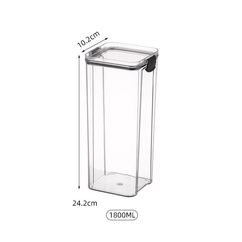 Transparent Airtight Food Grade Storage Jar: Moisture-Proof, Square/Rectangular Kitchen Container for Grains and Chinese Medicine