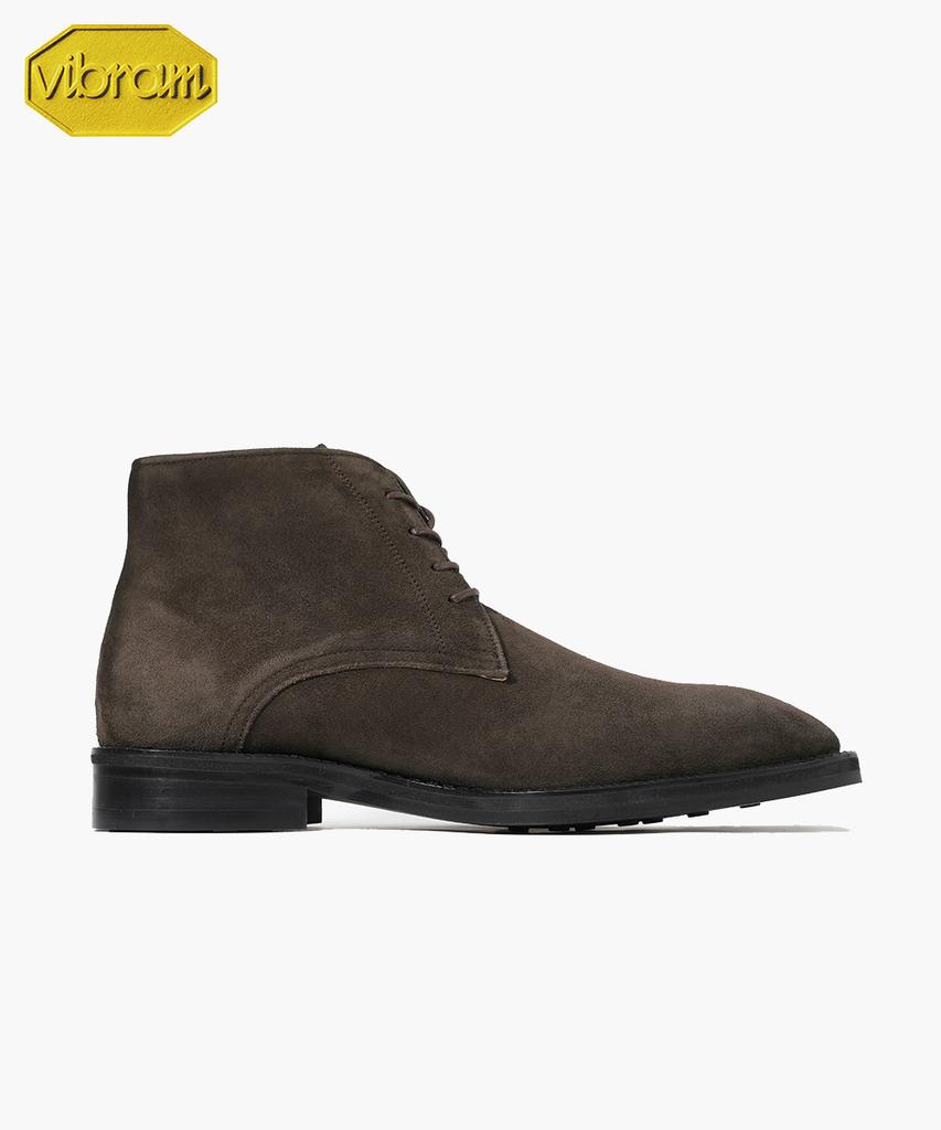 Firenze Atelier [Vibram] Semi-Square Standard Suede Chukka Boots 7200-Qs [Dark Brown]
