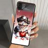 Lovely Puppy Heart Dogs Hard PC Phone Case For Samsung Galaxy Z Flip 7 6 5 4 3 Black ZFlip7 ZFlip6 Flip5 Flip4 Flip3 5G Print Co