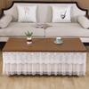 High End European Style White Waterproof Tablecloth Lace Edged Large-sized  Mat Thick Household Oil Proof Tea Table Cover