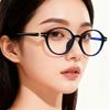 Retro Round Photochromic Anti-Blue Light Lightweight Myopia Glasses with Face-Slimming HD Lenses