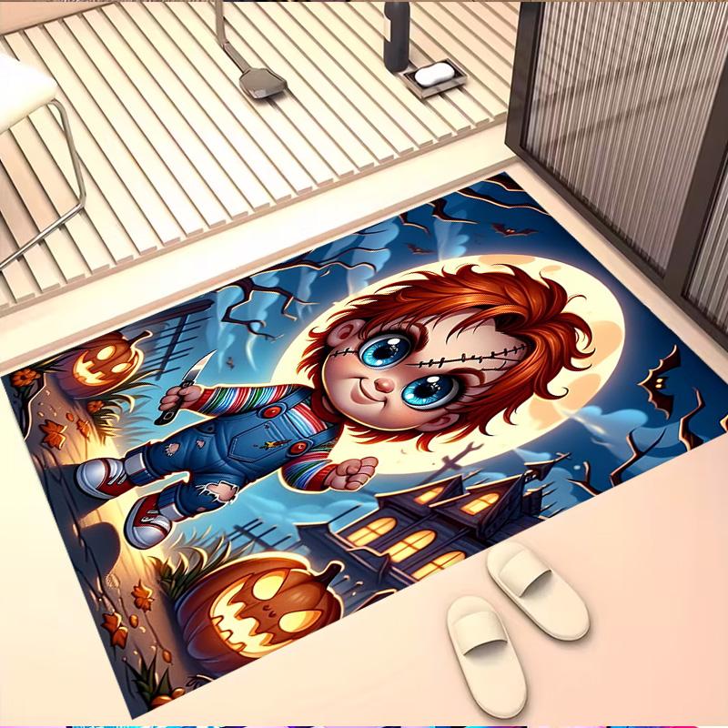 Bride of Chucky Print Rug, Washable Floor Carpet, For Entryway Dorm Laundry Room Office Study, Home Decor Birthday Christmas Gift