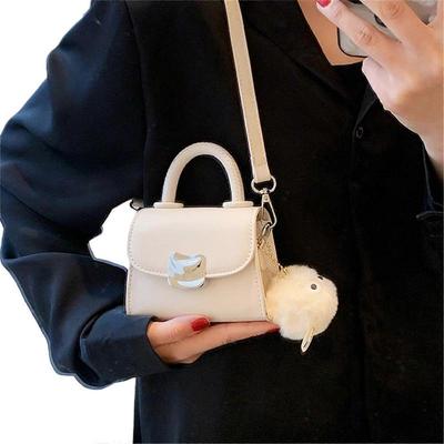 PU Leather Messenger Bag for Women Korean Style Shoulder Bag Casual Crossbody Bag Small Square Bag Female Mini Handbag  White