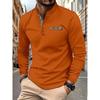 Fashionable Men's Sweatshirt: Casual, Sporty, Comfortable with Small Stand Collar Long-Sleeved Top