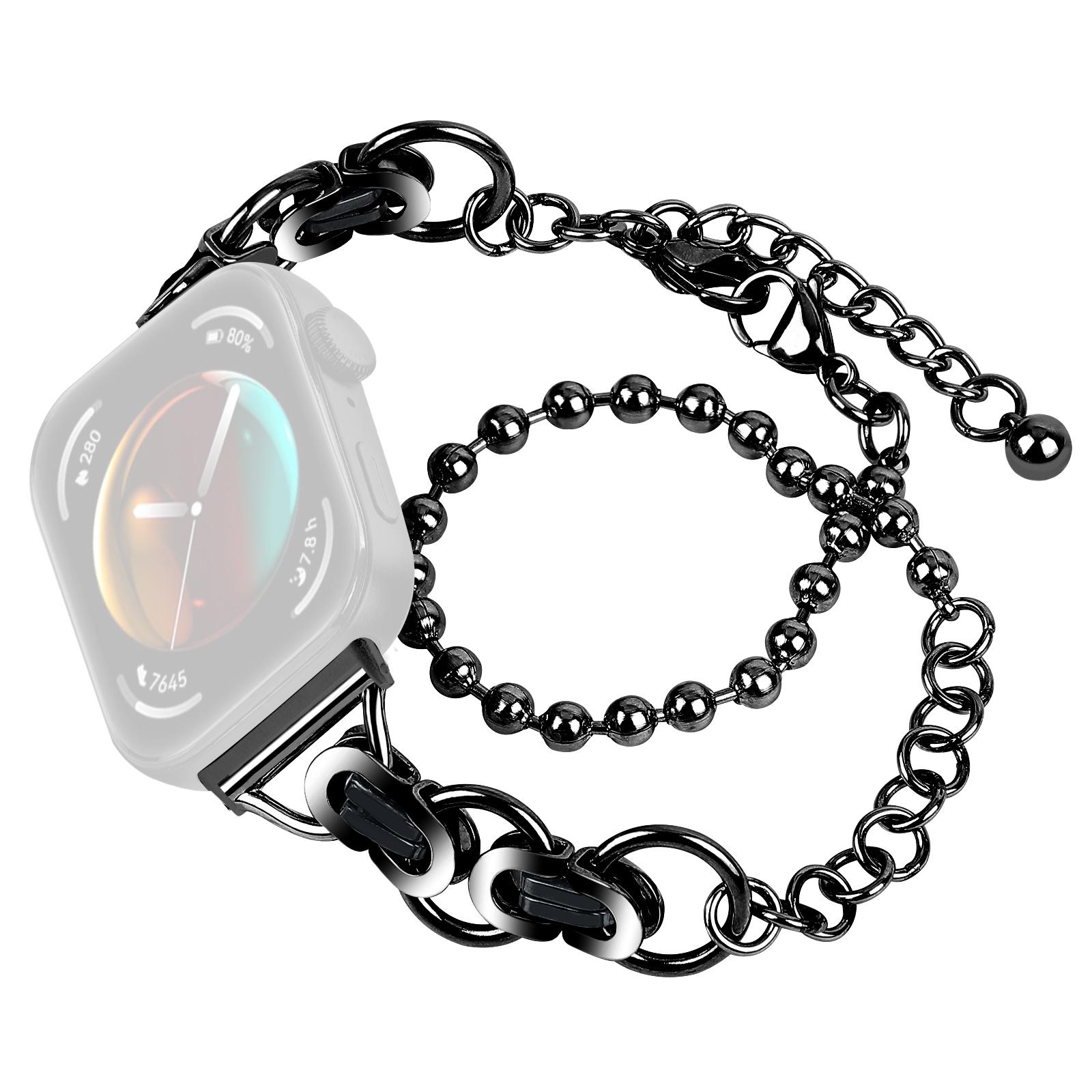 

For Huawei Watch Fit 3 Metal Wrist Band Electroplating Watch Strap Black