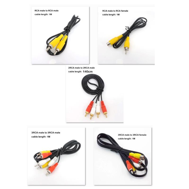 1m Audio video 2 3 RCA Cable male to 2 3 RCA male female Jack Plug Stereo to 2RCA 3RCA Socket AV Adapter connector cord Media
