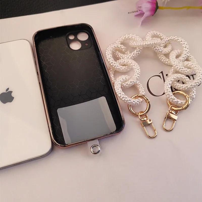 Strap Mobile Phone Shell Universal Patch Anti-lost Lanyards Mobile Phone Lanyard Women's High-end Portable Chain Ring Handmade