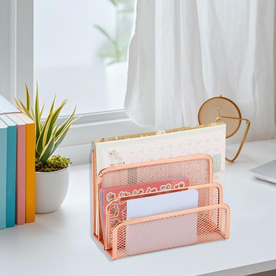 Настольный органайзер для почты металлический сетчатый сортировщик писем органайзер для файлов с 3 вертикальными отделениями для офисных принадлежностей 896₽