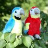 Macaw Simulated Plush Toys Cute Parrot Plushie Toy Stuffed Animal Plush Keychains Women's Handbag Pendants Kawaii Puppets