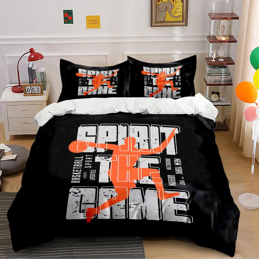 Basketball Spirit Graphic Design Bedding Duvet Cover Set Duvet Cover Pillowcases (1*Duvet Cover 2*Pillowcases, without duvet insert)
