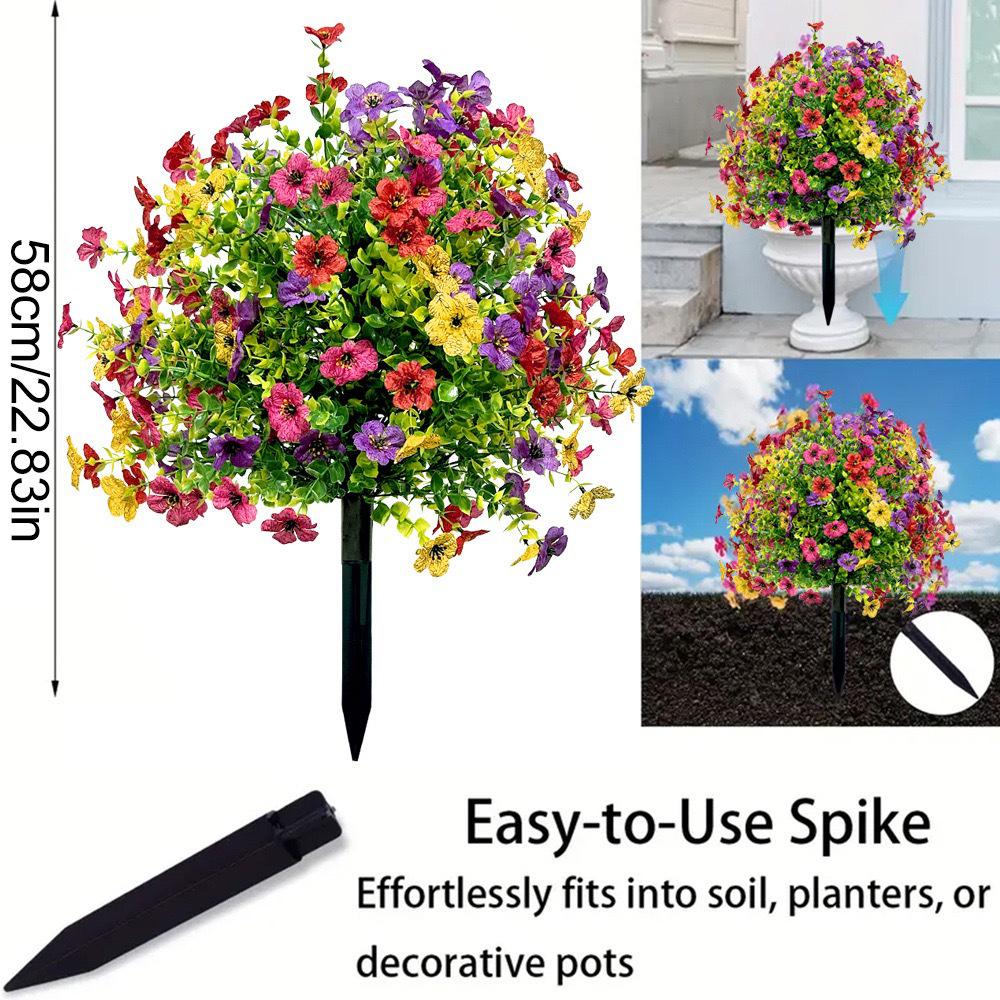 Simulated Violet Eucalyptus Ground Stake, Garden Decoration Fake Flower