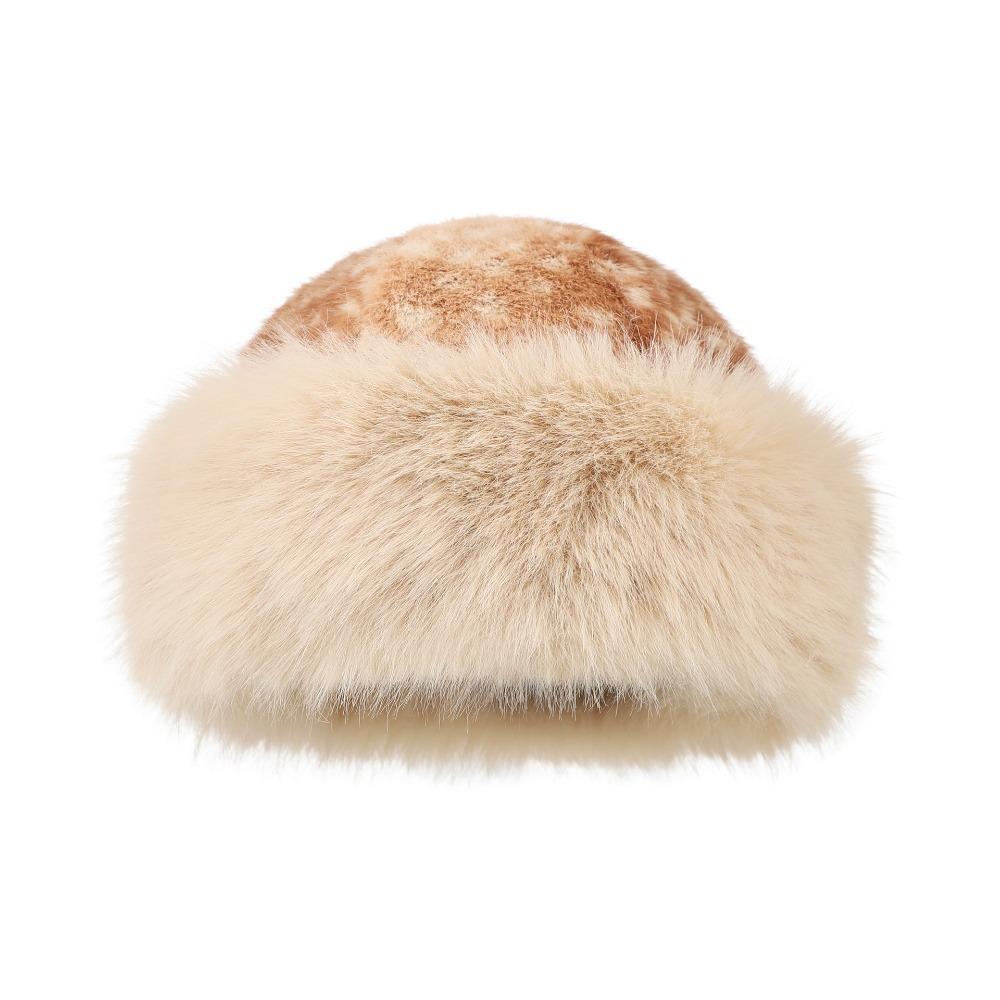 Reindeer Pattern Plush Hat Plush Fur Cycling Cap New Winter Cap Winter Style 1